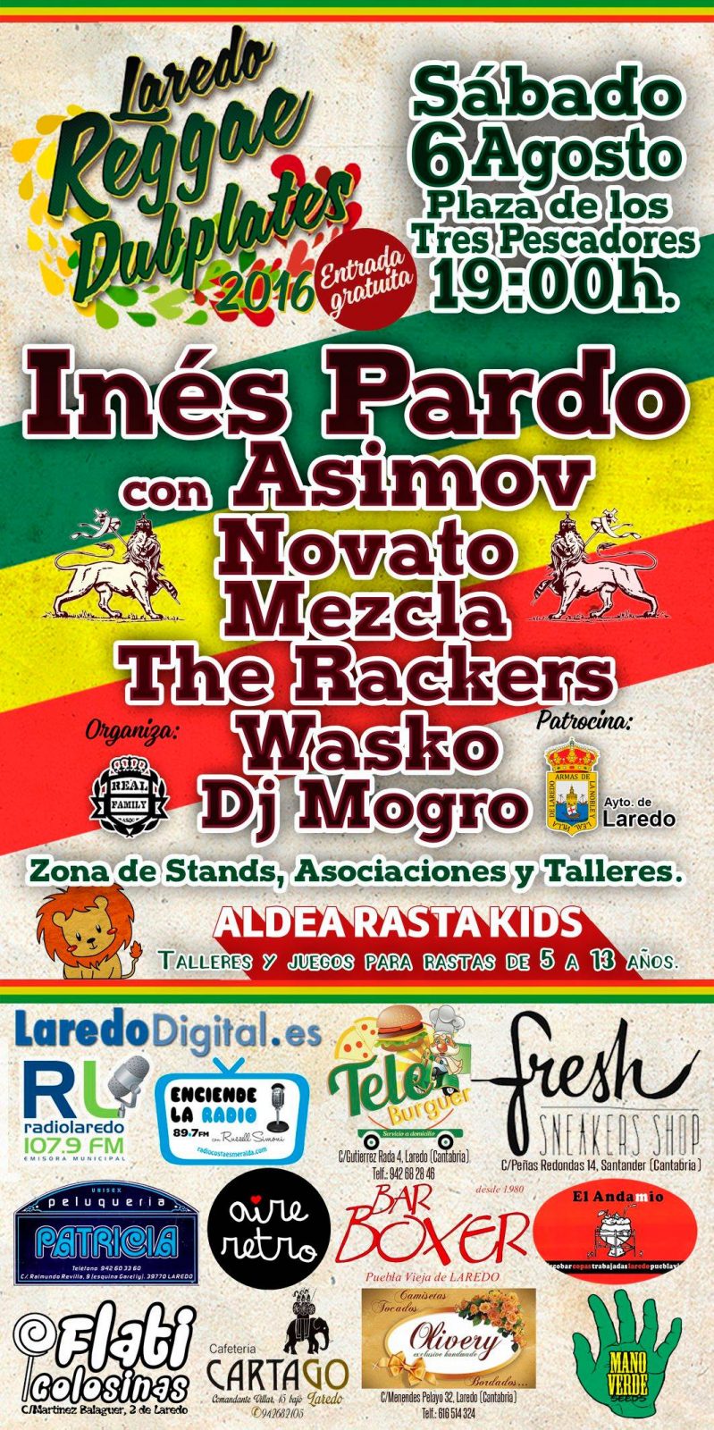 Cartel del Laredo Reggae Dubplates 2016 con Inés Pardo y Asimov