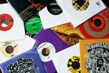 Vinilos de 7 pulgadas de Hip-Hop, parte de la sesión de DJ UVE