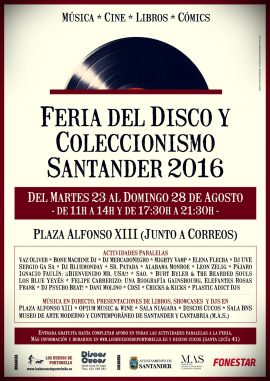 Cartel de la Feria del Disco y Coleccionismo Santander 2016