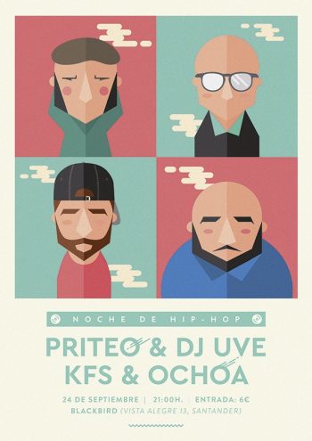 Cartel del concierto de Priteo & UVE con KFS & Ochoa en Black Bird