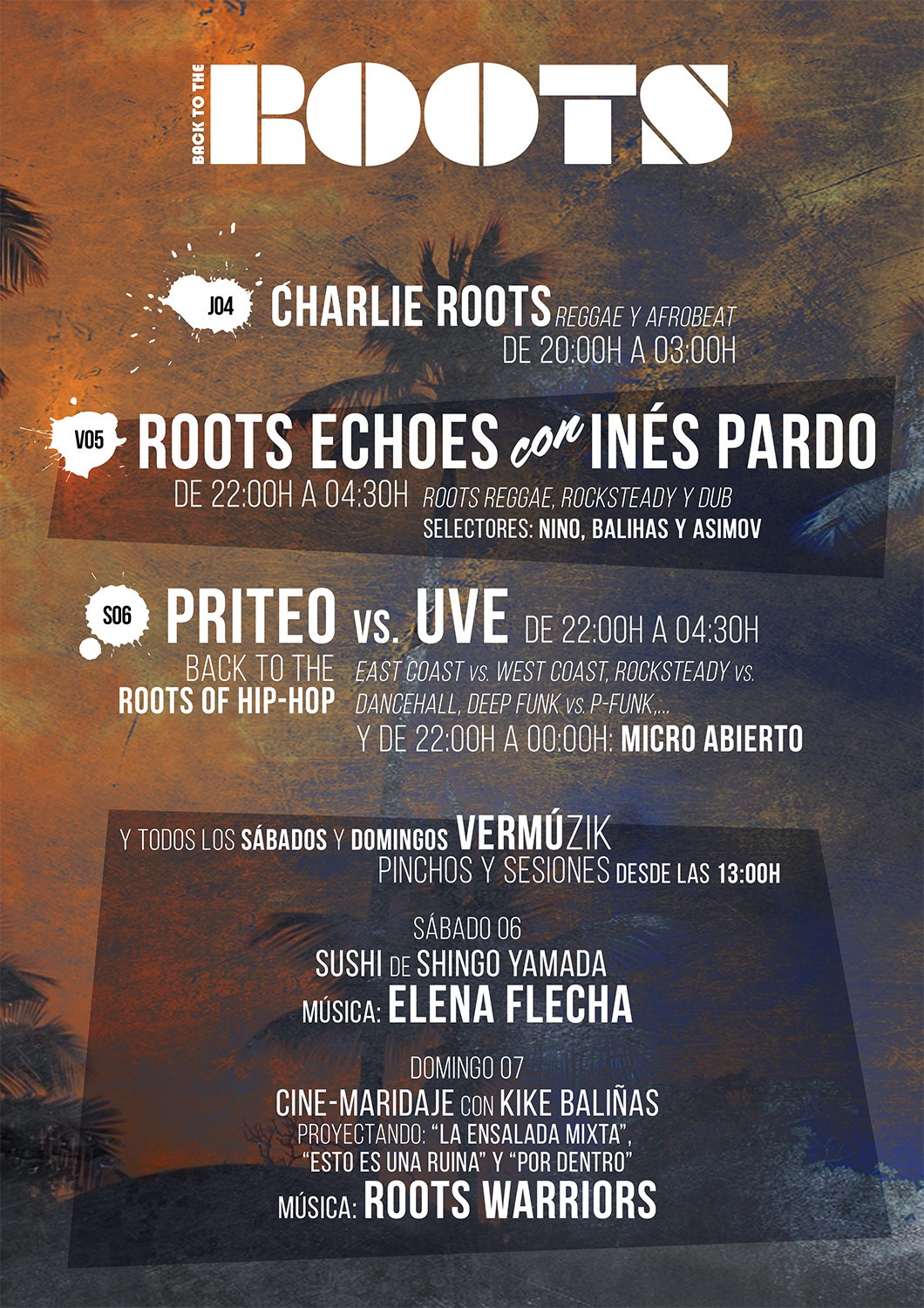 Roots Echoes con Inés Pardo y Back To The Roots Of Hip-Hop con Priteo vs. UVE