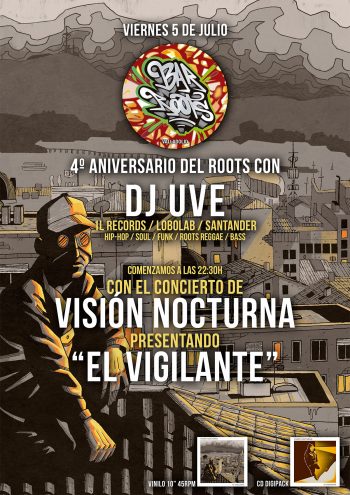 Cartele de la sesión de DJ UVE y concierto de Visión Nocturna en Valladolid
