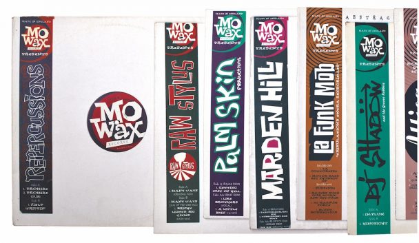 Pegatinas de maxis de Mo Wax diseñadas por Swifty