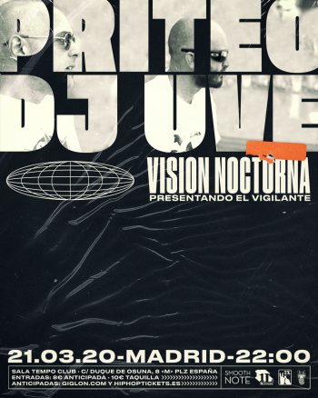 Cartel del concierto de Priteo y DJ UVE en Sala Tempo, Madrid